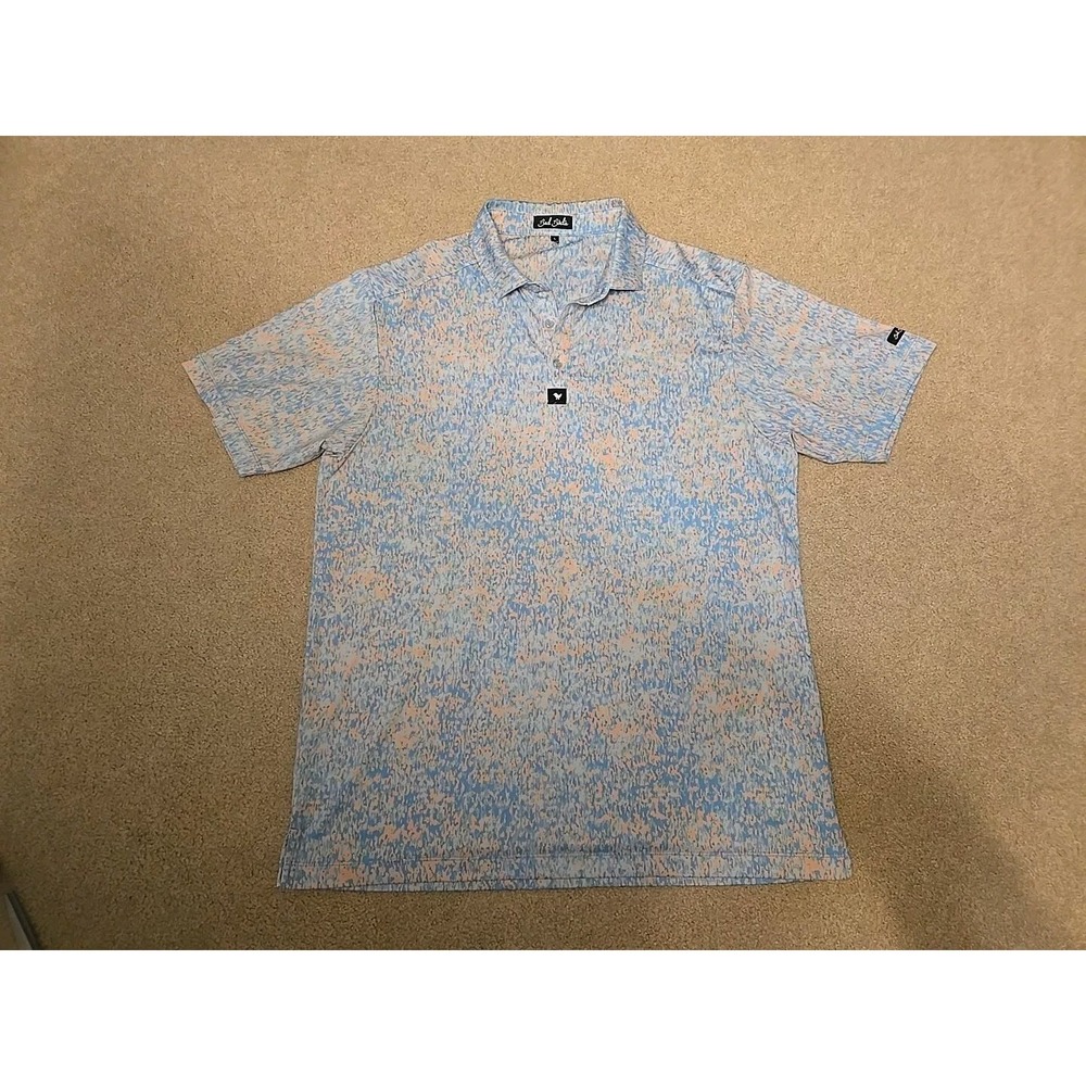 Bad Birdie Champagne Showers Short Sleeve Polo Shirt Multicolor Size Large